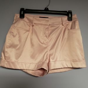 Silk light pink high rise shorts